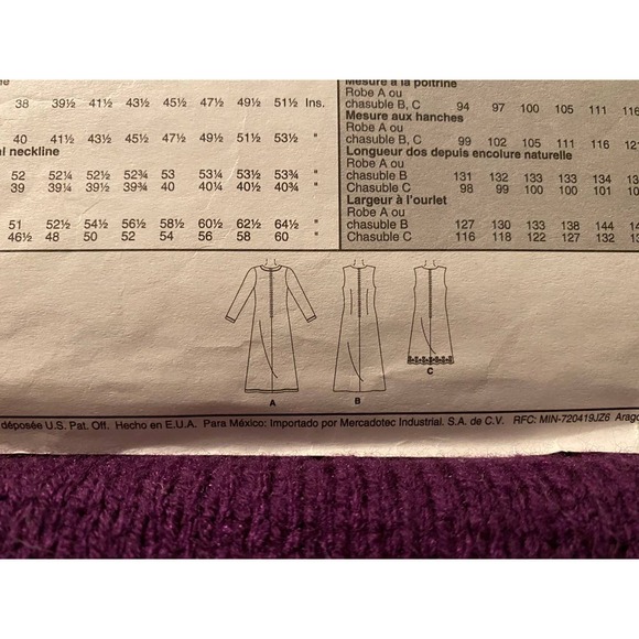 McCalls Sewing pattern3378v neck  dress jumper sz 18 20 22 24 - Picture 6 of 6